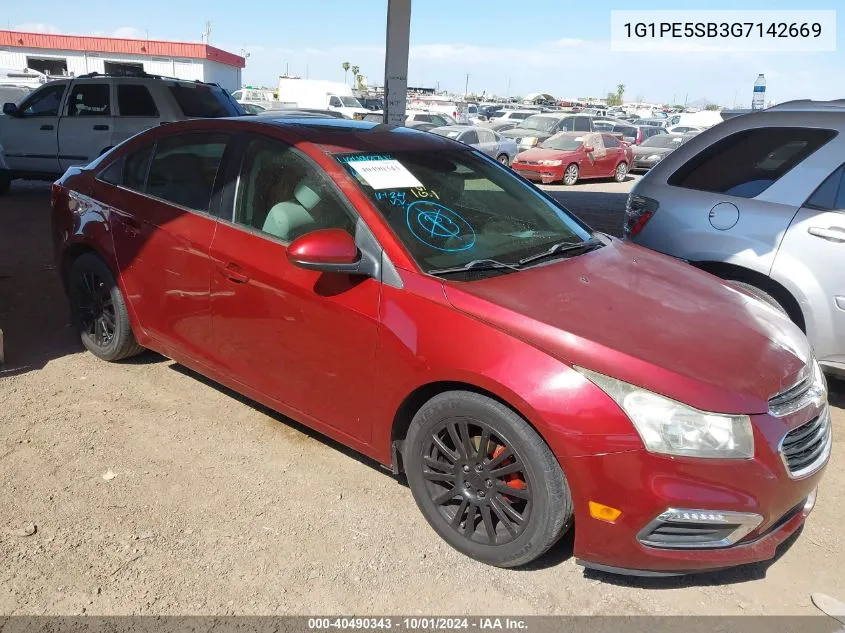 2016 Chevrolet Cruze Limited 1Lt Auto VIN: 1G1PE5SB3G7142669 Lot: 40490343