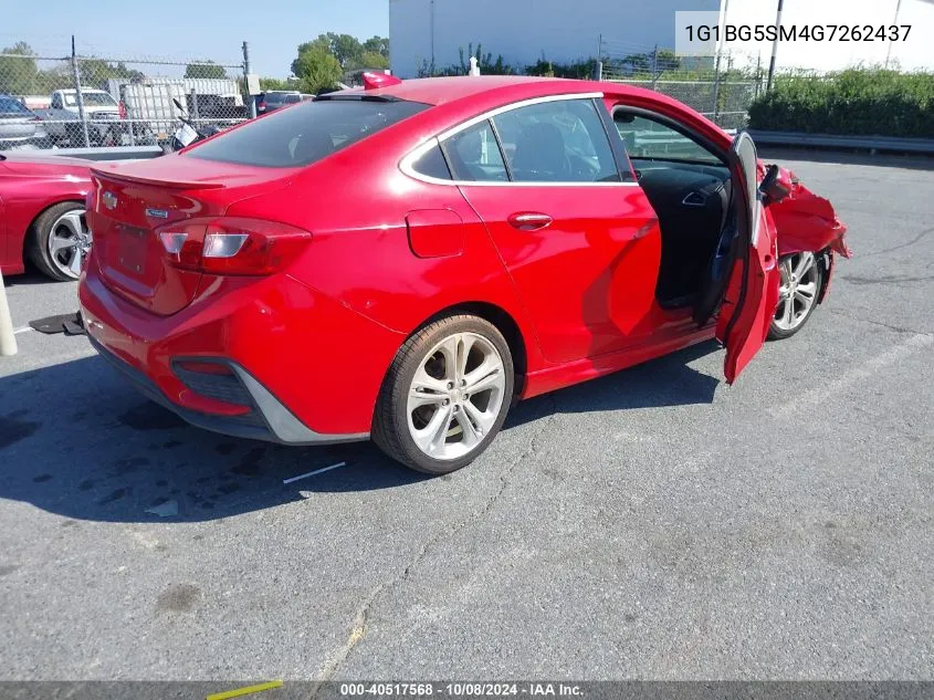 2016 Chevrolet Cruze Xlt VIN: 1G1BG5SM4G7262437 Lot: 40517568