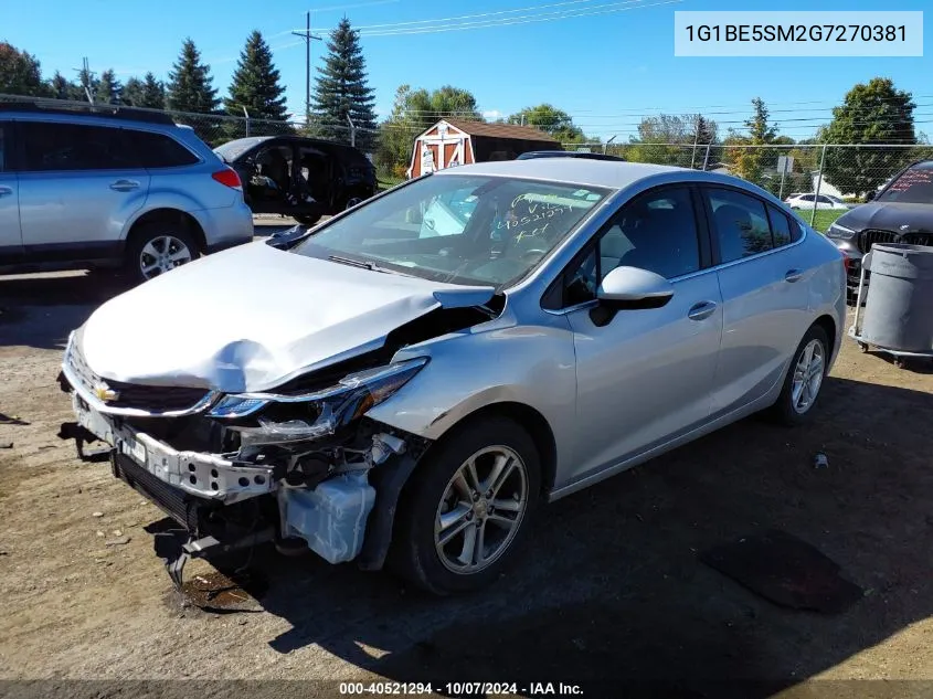 2016 Chevrolet Cruze Lt VIN: 1G1BE5SM2G7270381 Lot: 40521294