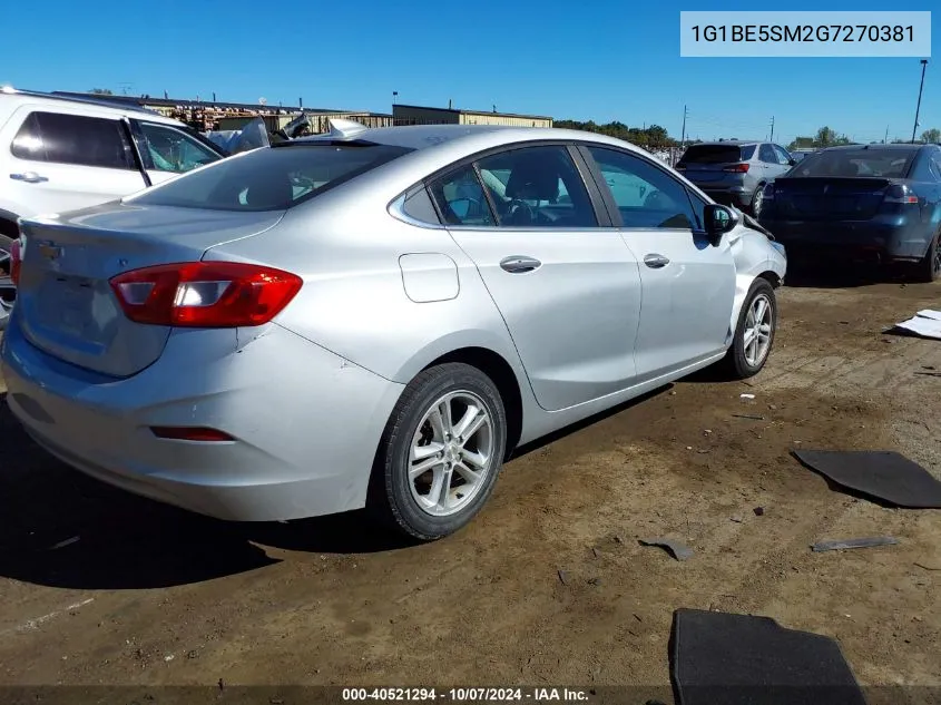 2016 Chevrolet Cruze Lt VIN: 1G1BE5SM2G7270381 Lot: 40521294