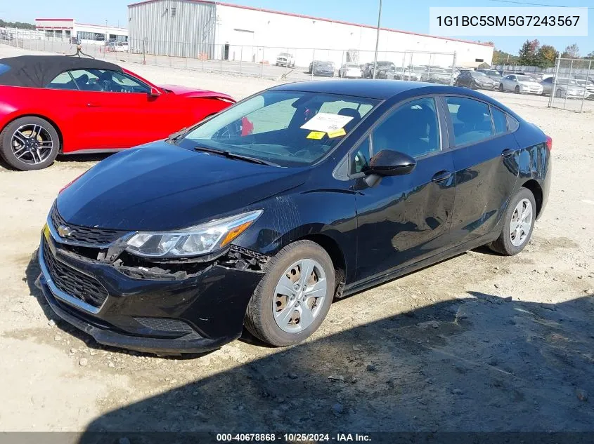 2016 Chevrolet Cruze Ls Auto VIN: 1G1BC5SM5G7243567 Lot: 40678868