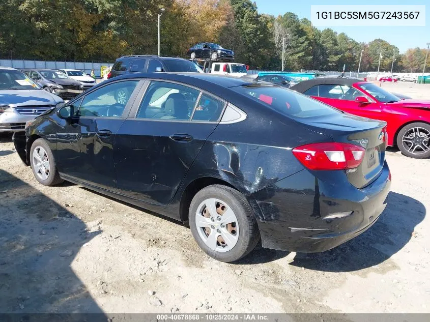 2016 Chevrolet Cruze Ls Auto VIN: 1G1BC5SM5G7243567 Lot: 40678868