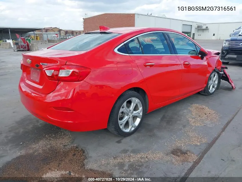 2016 Chevrolet Cruze Premier Auto VIN: 1G1BG5SM2G7316561 Lot: 40727828