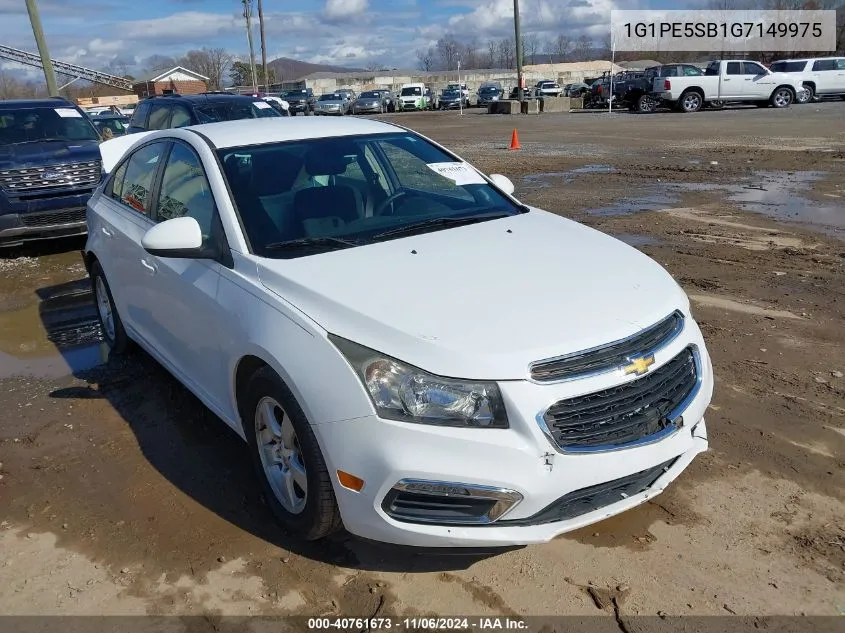 2016 Chevrolet Cruze Limited 1Lt Auto VIN: 1G1PE5SB1G7149975 Lot: 40761673