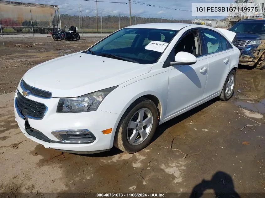 2016 Chevrolet Cruze Limited 1Lt Auto VIN: 1G1PE5SB1G7149975 Lot: 40761673