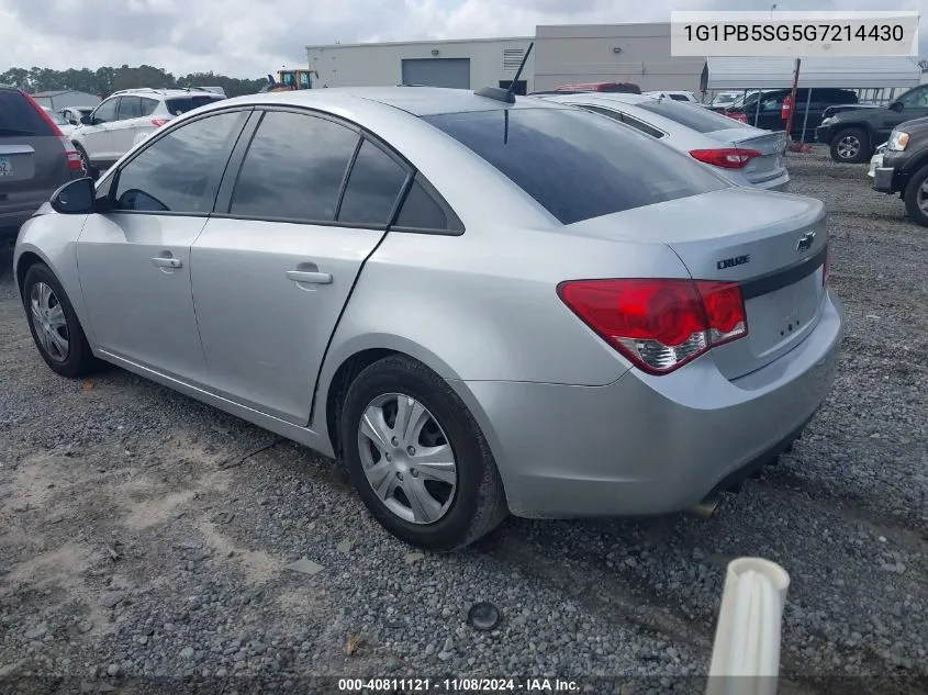 2016 Chevrolet Cruze Limited Ls Manual VIN: 1G1PB5SG5G7214430 Lot: 40811121