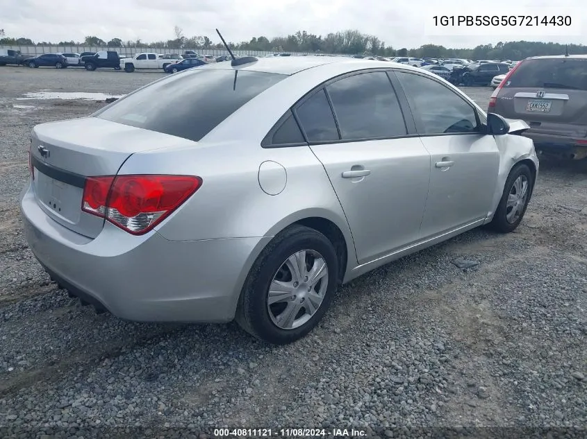 2016 Chevrolet Cruze Limited Ls Manual VIN: 1G1PB5SG5G7214430 Lot: 40811121