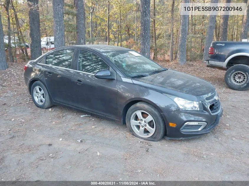 2016 Chevrolet Cruze Limited 1Lt Auto VIN: 1G1PE5SB9G7200946 Lot: 40820831