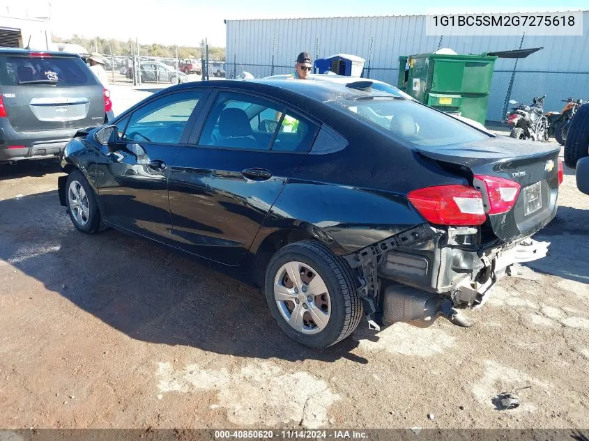 2016 Chevrolet Cruze Ls Auto VIN: 1G1BC5SM2G7275618 Lot: 40850620