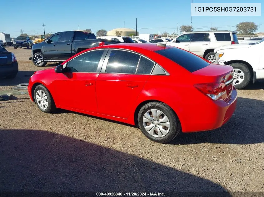 2016 Chevrolet Cruze Limited Ls Auto VIN: 1G1PC5SH0G7203731 Lot: 40926340