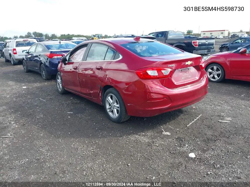 2017 Chevrolet Cruze Lt VIN: 3G1BE5SM4HS598730 Lot: 12112594