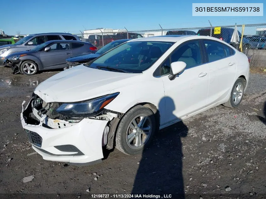 2017 Chevrolet Cruze Lt VIN: 3G1BE5SM7HS591738 Lot: 12156727