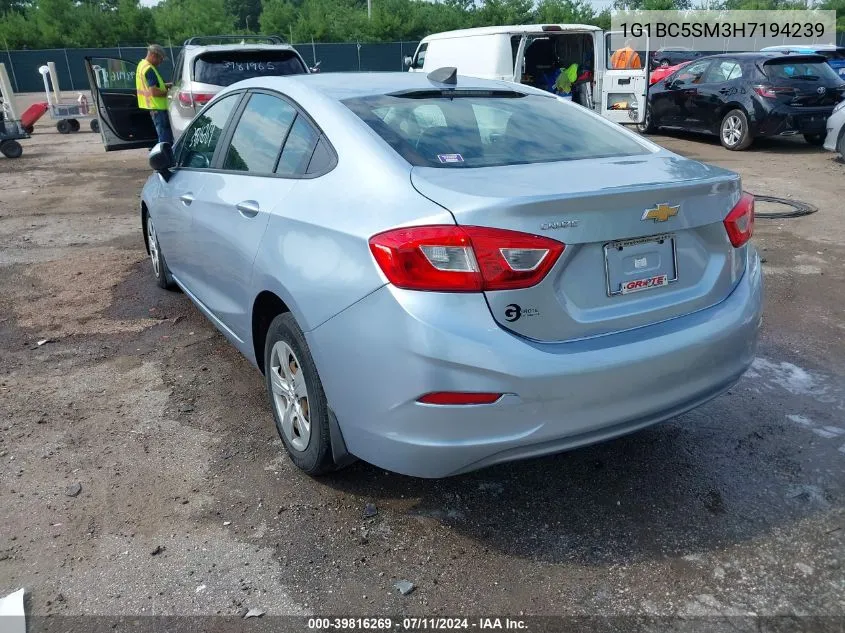 2017 Chevrolet Cruze Ls Auto VIN: 1G1BC5SM3H7194239 Lot: 39816269