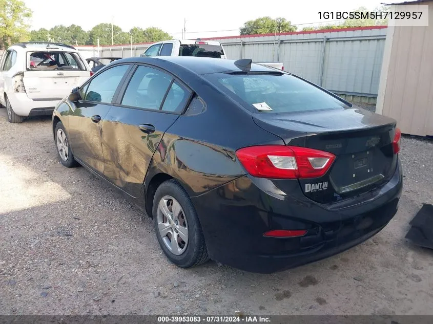 2017 Chevrolet Cruze Ls Auto VIN: 1G1BC5SM5H7129957 Lot: 39953083