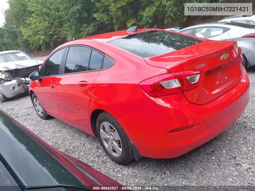 2017 Chevrolet Cruze Ls Auto VIN: 1G1BC5SM8H7221421 Lot: 40042927