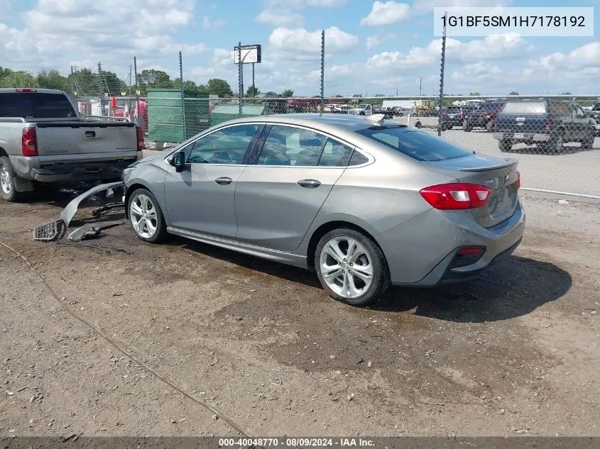 2017 Chevrolet Cruze Premier Auto VIN: 1G1BF5SM1H7178192 Lot: 40048770