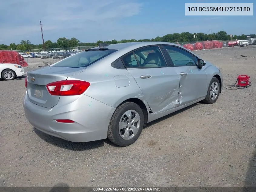 2017 Chevrolet Cruze Ls Auto VIN: 1G1BC5SM4H7215180 Lot: 40226746