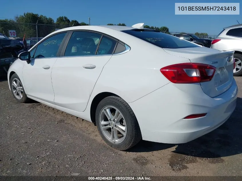 2017 Chevrolet Cruze Lt Auto VIN: 1G1BE5SM5H7243418 Lot: 40240425