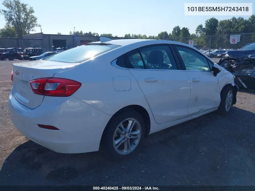 2017 Chevrolet Cruze Lt Auto VIN: 1G1BE5SM5H7243418 Lot: 40240425