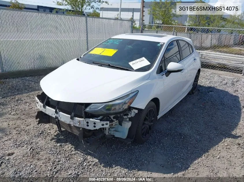 3G1BE6SMXHS514075 2017 Chevrolet Cruze Lt Auto