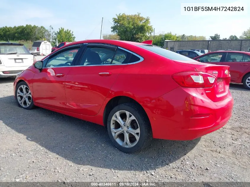 2017 Chevrolet Cruze Premier Auto VIN: 1G1BF5SM4H7242824 Lot: 40348611