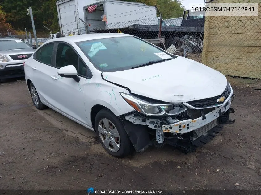 2017 Chevrolet Cruze Ls Auto VIN: 1G1BC5SM7H7142841 Lot: 40354681