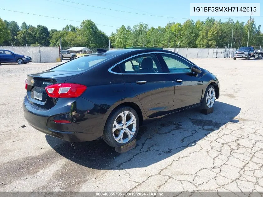 2017 Chevrolet Cruze Premier Auto VIN: 1G1BF5SMXH7142615 Lot: 40355795