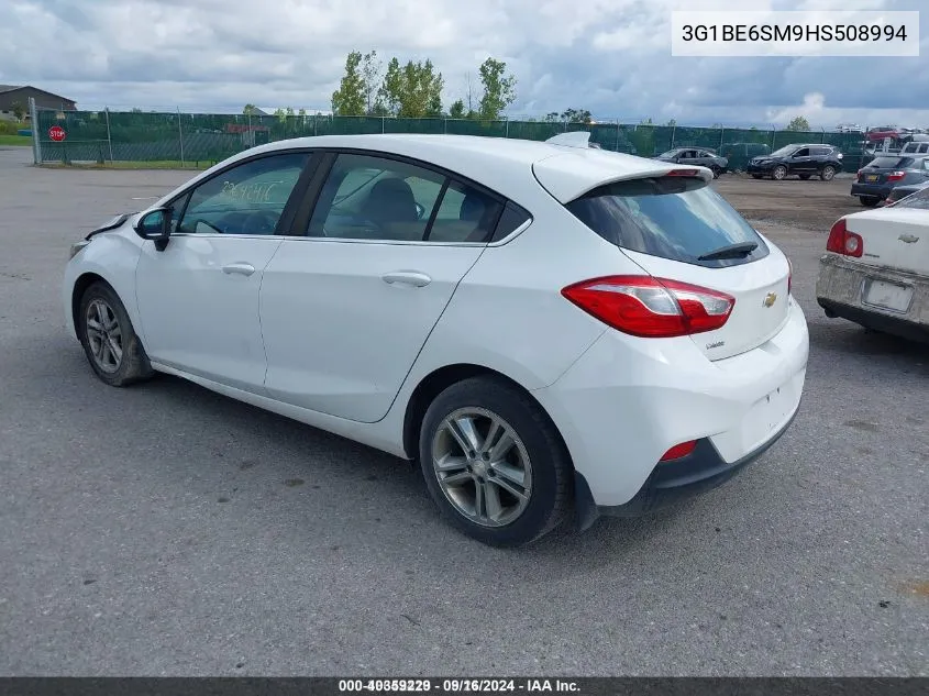 2017 Chevrolet Cruze Lt Auto VIN: 3G1BE6SM9HS508994 Lot: 40359229