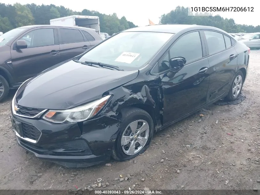 2017 Chevrolet Cruze Ls VIN: 1G1BC5SM6H7206612 Lot: 40393043