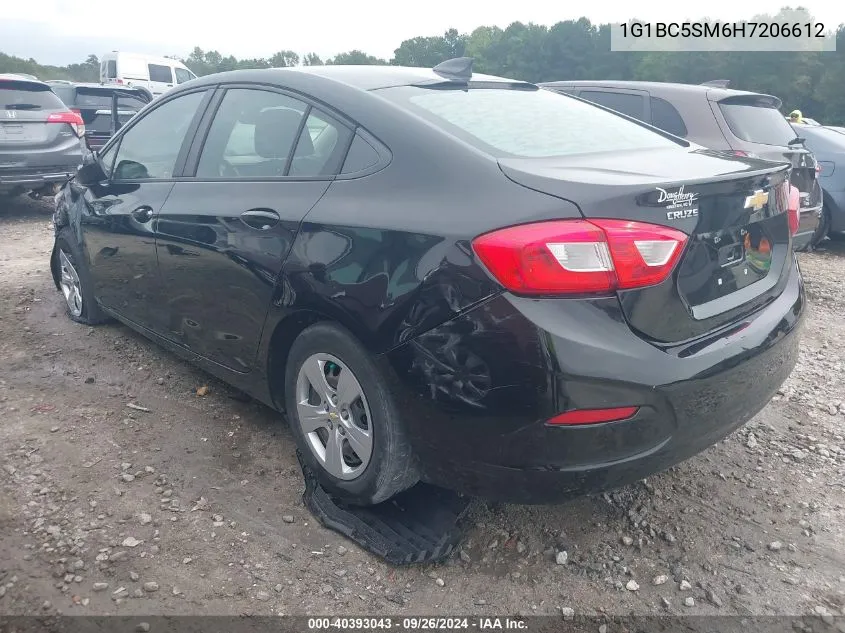 2017 Chevrolet Cruze Ls VIN: 1G1BC5SM6H7206612 Lot: 40393043