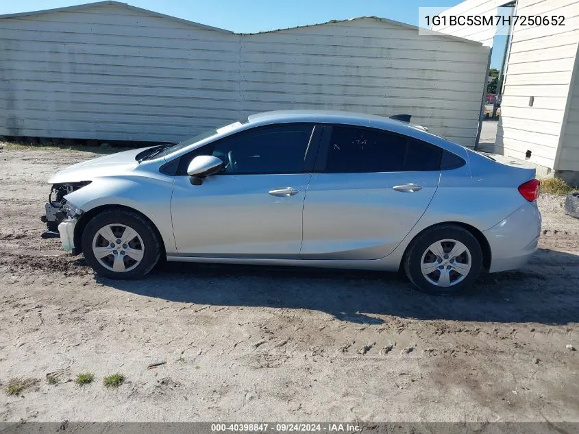 2017 Chevrolet Cruze Ls VIN: 1G1BC5SM7H7250652 Lot: 40398847