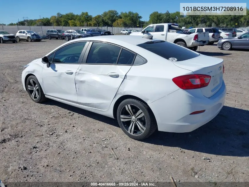 2017 Chevrolet Cruze Ls Auto VIN: 1G1BC5SM3H7208916 Lot: 40416665