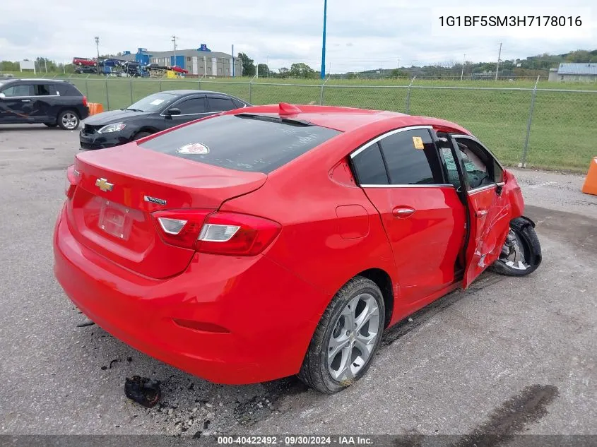 2017 Chevrolet Cruze Premier Auto VIN: 1G1BF5SM3H7178016 Lot: 40422492