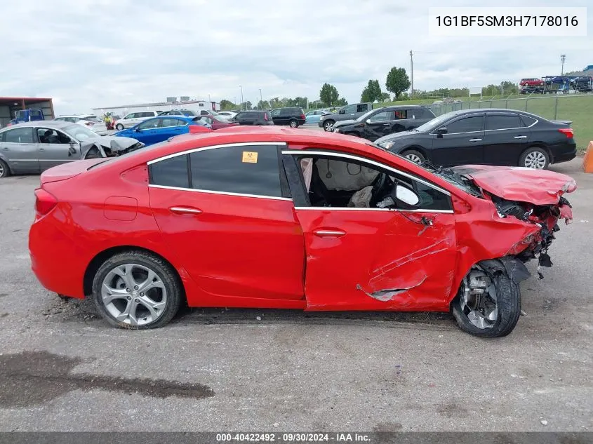 2017 Chevrolet Cruze Premier Auto VIN: 1G1BF5SM3H7178016 Lot: 40422492