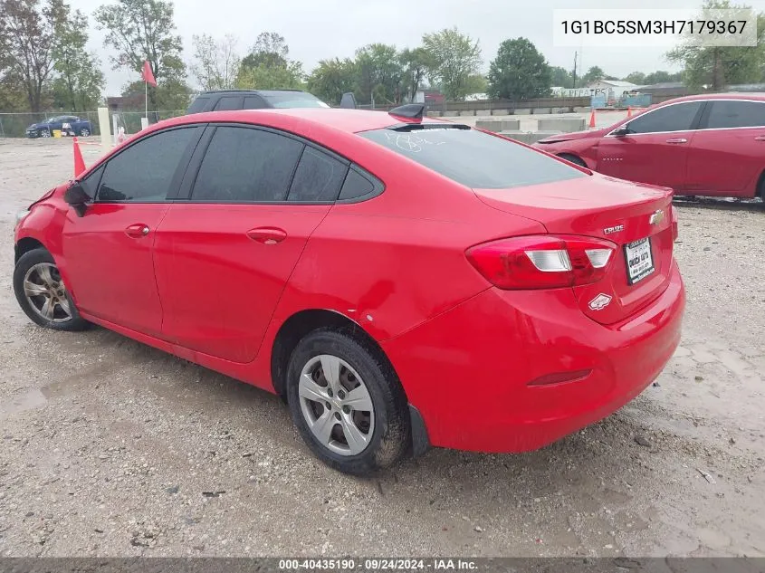 2017 Chevrolet Cruze Ls Auto VIN: 1G1BC5SM3H7179367 Lot: 40435190