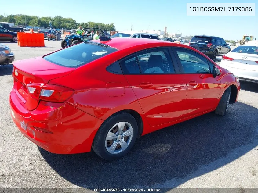 2017 Chevrolet Cruze Ls Auto VIN: 1G1BC5SM7H7179386 Lot: 40445675