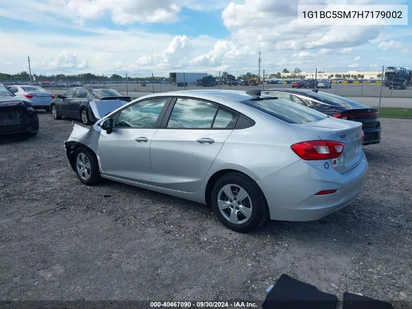 2017 Chevrolet Cruze Ls Auto VIN: 1G1BC5SM7H7179002 Lot: 40467090