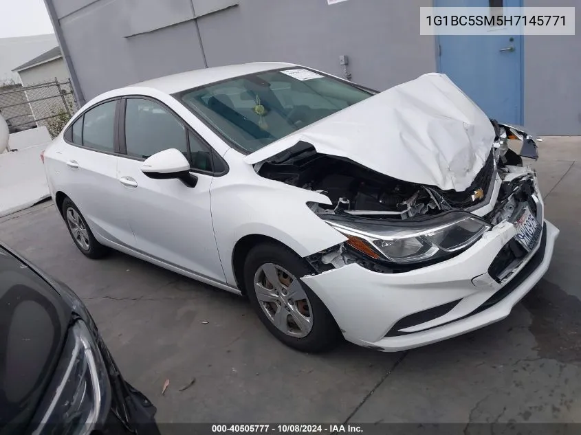 2017 Chevrolet Cruze Ls VIN: 1G1BC5SM5H7145771 Lot: 40505777