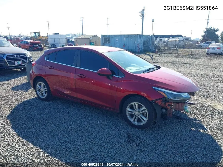 2017 Chevrolet Cruze Lt Auto VIN: 3G1BE6SM2HS551864 Lot: 40526345