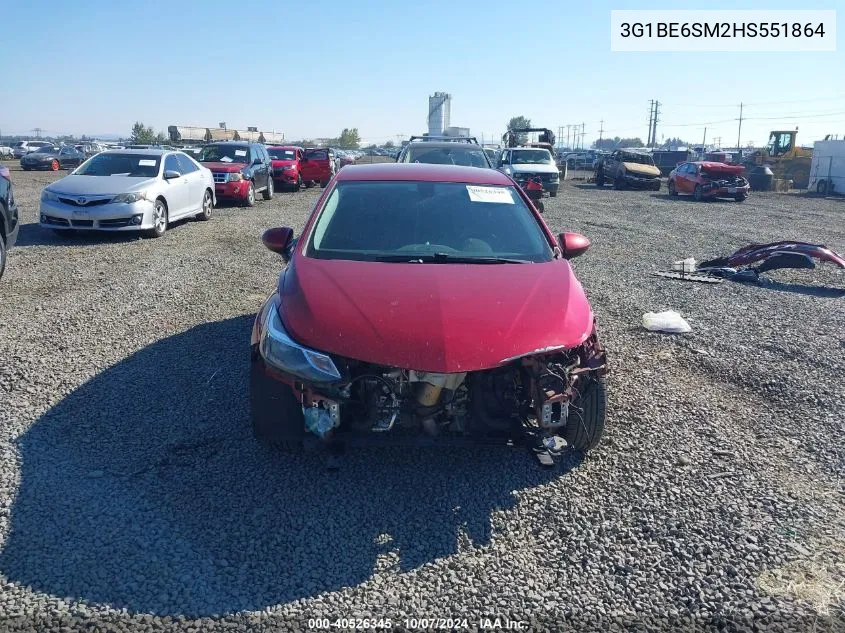 3G1BE6SM2HS551864 2017 Chevrolet Cruze Lt Auto