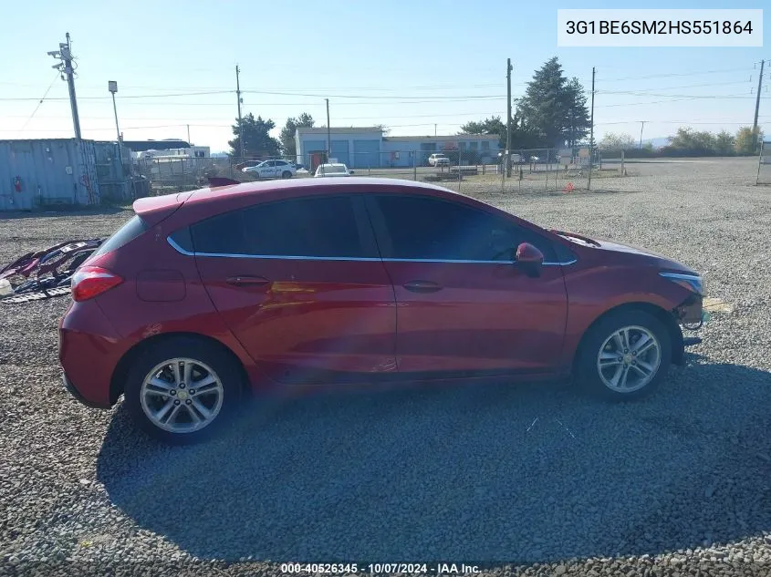 2017 Chevrolet Cruze Lt Auto VIN: 3G1BE6SM2HS551864 Lot: 40526345