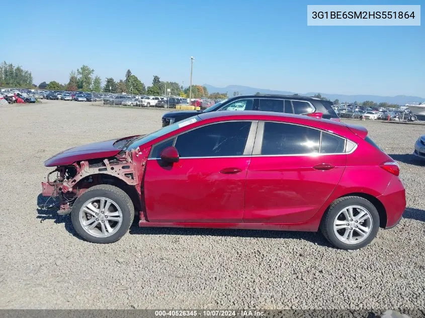 2017 Chevrolet Cruze Lt Auto VIN: 3G1BE6SM2HS551864 Lot: 40526345