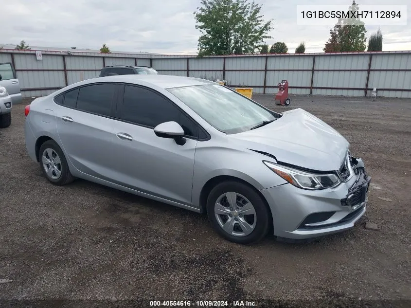 2017 Chevrolet Cruze Ls Auto VIN: 1G1BC5SMXH7112894 Lot: 40554616