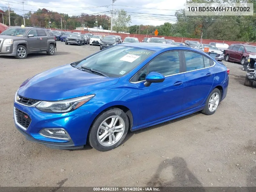 2017 Chevrolet Cruze Lt Manual VIN: 1G1BD5SM6H7167002 Lot: 40562331