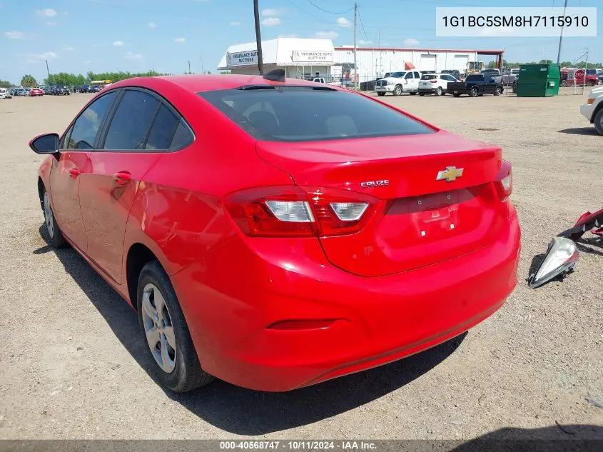 2017 Chevrolet Cruze Ls Auto VIN: 1G1BC5SM8H7115910 Lot: 40568747