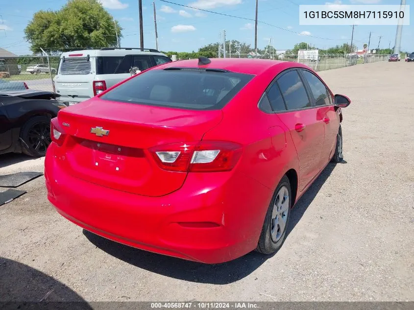 2017 Chevrolet Cruze Ls Auto VIN: 1G1BC5SM8H7115910 Lot: 40568747