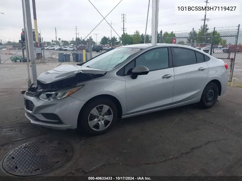 2017 Chevrolet Cruze Ls VIN: 1G1BC5SM3H7119427 Lot: 40633433