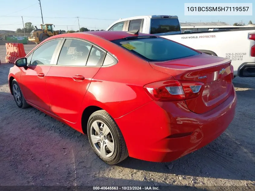 2017 Chevrolet Cruze Ls Auto VIN: 1G1BC5SM5H7119557 Lot: 40645563