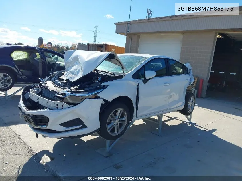 2017 Chevrolet Cruze Lt Auto VIN: 3G1BE5SM7HS531751 Lot: 40682983