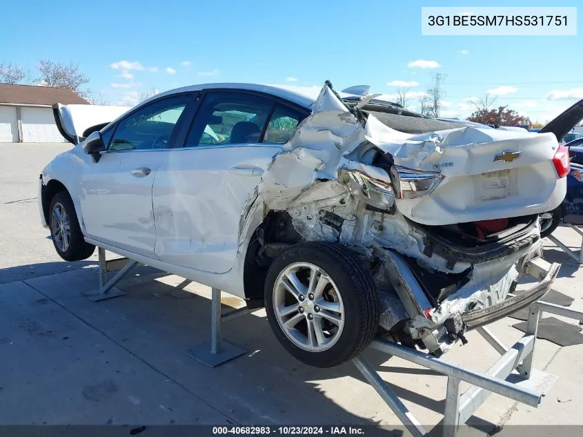 2017 Chevrolet Cruze Lt Auto VIN: 3G1BE5SM7HS531751 Lot: 40682983